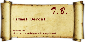 Timmel Bercel névjegykártya